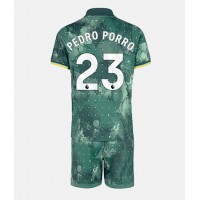 Camisa de Futebol Tottenham Hotspur Pedro Porro #23 Equipamento Alternativo Infantil 2024-25 Manga Curta (+ Calças curtas)